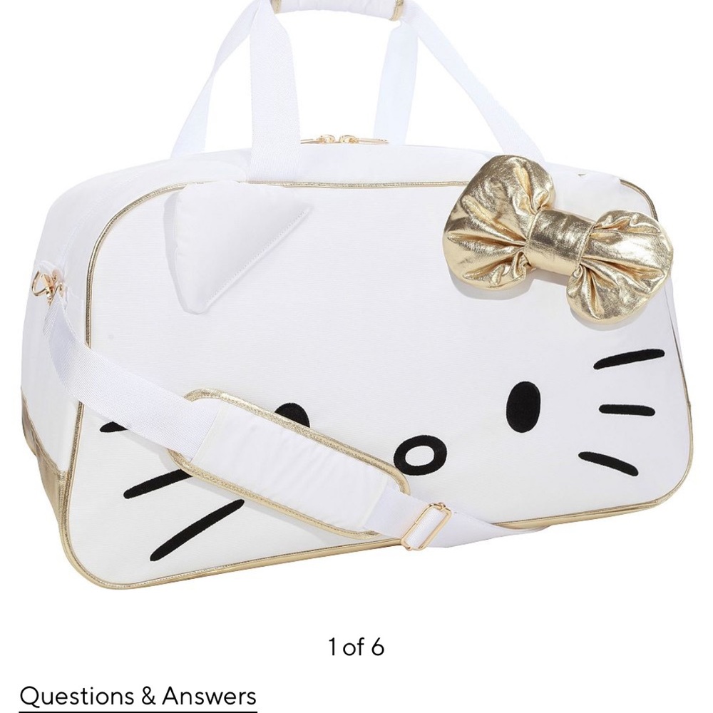 Pottery Barn White and Gold Travel Bag